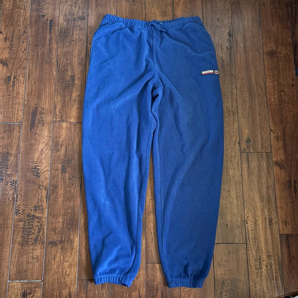 Vintage 90s Nautica Competition Fleece Sweatpants Mens L Blue Sportswear Casual